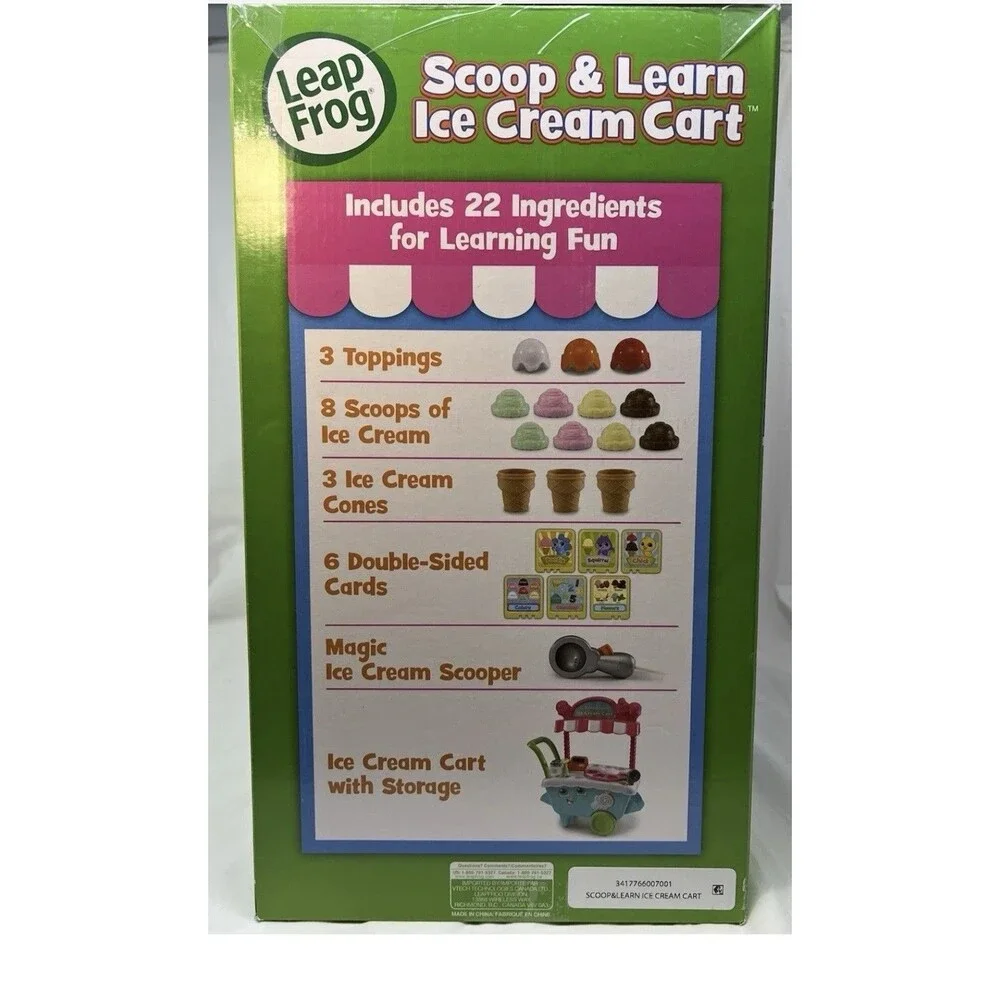 New Leap Frog Scoop & Learn Ice Cream Cart (Blue) Learning Toy Authentic/Sealed